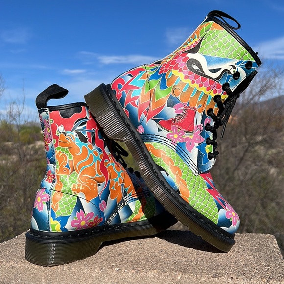 Like New Dr. Martens Psychedelic 1460W Boots - Picture 10 of 16